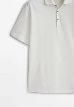 Massimo Dutti Short Sleeve Diagonal Micro - Polo Shirt - Beige -Massimo Dutti Shop db286d7789d74431938be40426dcd176