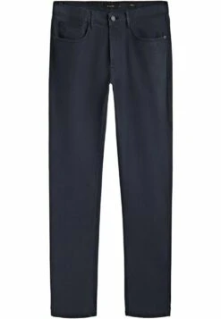 Massimo Dutti Tapered Fit Textured - Trousers - Dark Blue