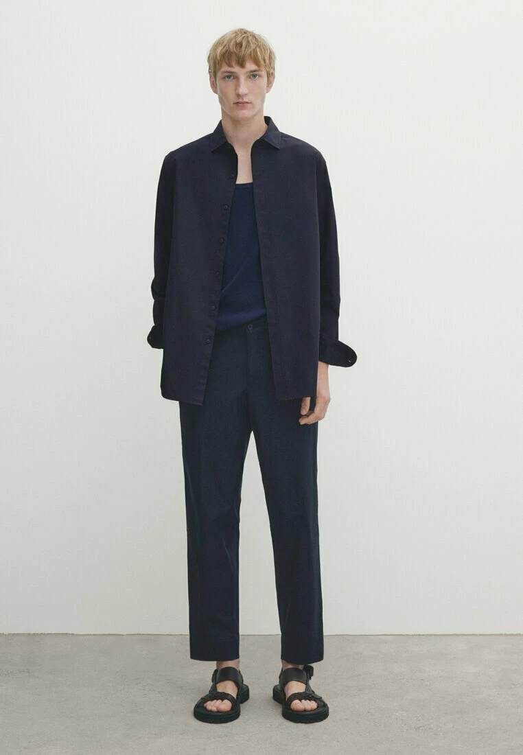 Massimo Dutti Barré Extra-Fine- Shirt - Dark Blue 4 Massimo Dutti Barré Extra-Fine- Shirt - Dark Blue - Image 2