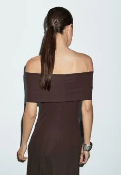 Massimo Dutti LONG STRAPLESS - Shift Dress - Dark Brown -Massimo Dutti Shop db70db45c3e144bbbe25a1e3048905c2