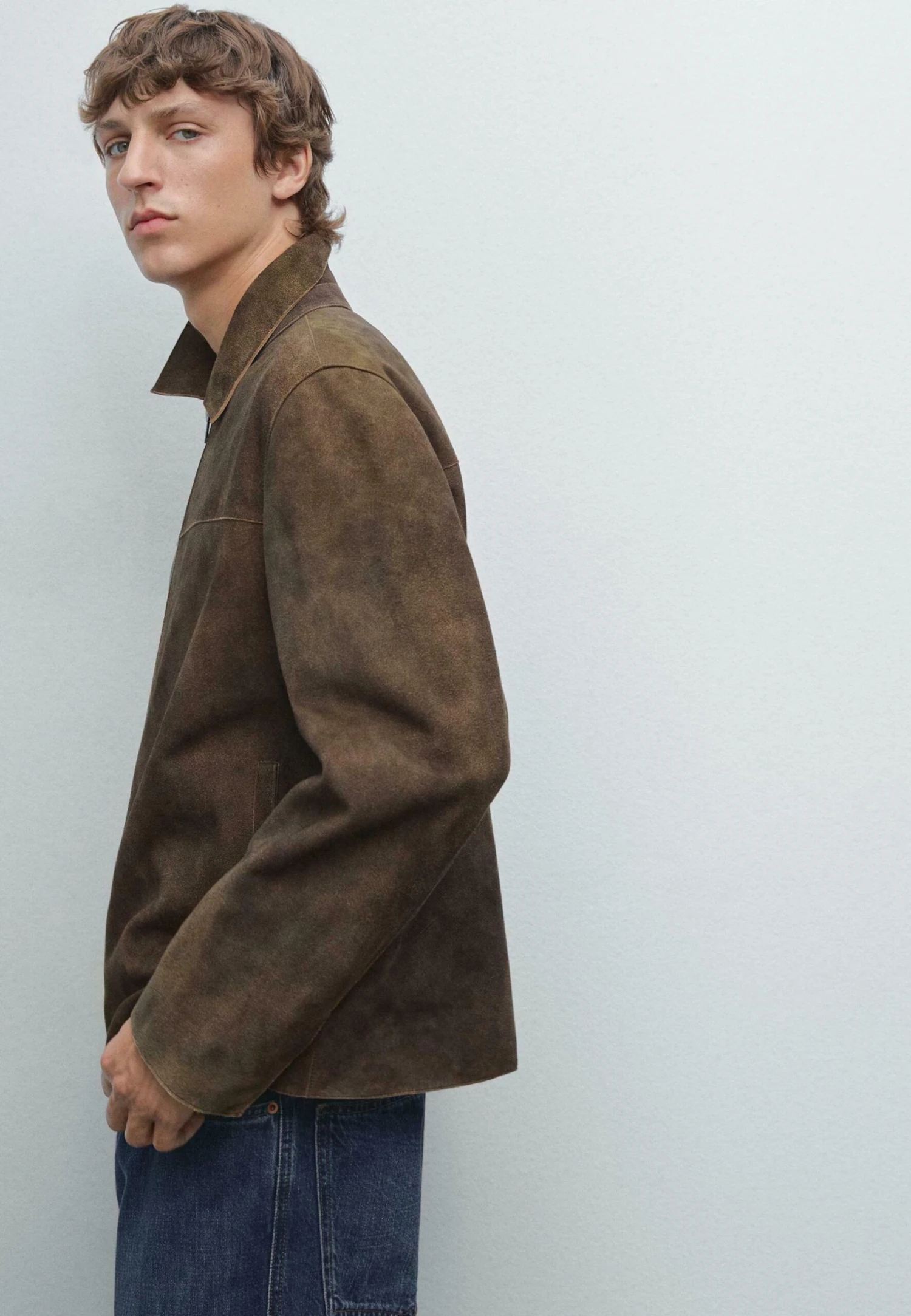 Massimo Dutti SUEDE FINISH WITH SIDE POCKETS - Leather Jacket - Dark Brown 6 Massimo Dutti SUEDE FINISH WITH SIDE POCKETS - Leather Jacket - Dark Brown - Image 4