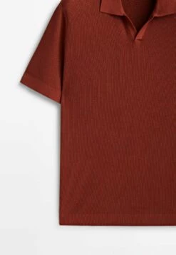 Massimo Dutti Vertical-Textured Micro - Polo Shirt - Mottled Red -Massimo Dutti Shop dbf2a59b5227468c99b24159d8cfa587
