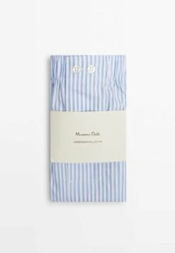 Massimo Dutti Striped Poplin- Boxer Shorts - Light Blue -Massimo Dutti Shop dc042f4639e54c9d830f2239ed66fa6c