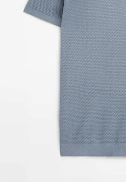 Massimo Dutti Textured Short Sleeve - Polo Shirt - Blue/Black Denim -Massimo Dutti Shop dc30b460830440b78161a6cf7d9ec9ca