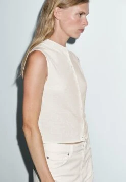 Massimo Dutti CROPPED MOCK TURTLENECK - Cardigan - Beige -Massimo Dutti Shop dc6841dae8494276b76e1c1f5f9215d2