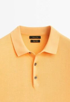 Massimo Dutti Short Sleeve - Polo Shirt - Mottled Orange -Massimo Dutti Shop dc82e852f72a4bd698a8da7f9758bddf