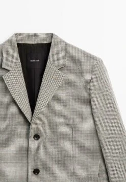 Massimo Dutti HOUNDSTOOTH WITH FLAP POCKETS - Blazer - Beige -Massimo Dutti Shop dccafea435364683be2c05547a2bfb80
