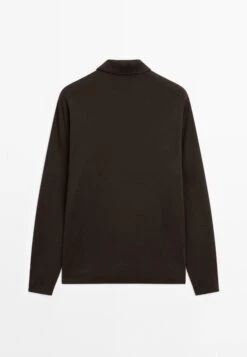 Massimo Dutti LONG SLEEVE ZIP-UP POLO NECK - Long Sleeved Top - Brown -Massimo Dutti Shop dccb708838bb4fb4977e60b53bf8b47d