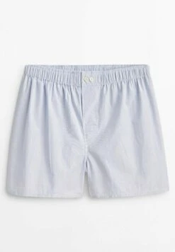 Massimo Dutti Gingham Poplin - Boxer Shorts - Blue -Massimo Dutti Shop dcd1b524ca6144b38a374fe898247841