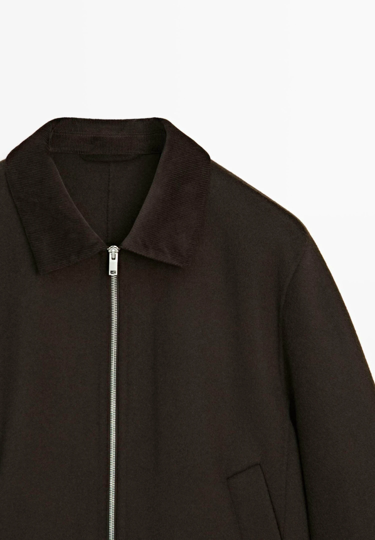 Massimo Dutti ZIPPED DOUBLE CORDUROY COLLAR - Light Jacket - Brown 10 Massimo Dutti ZIPPED DOUBLE CORDUROY COLLAR - Light Jacket - Brown - Image 8