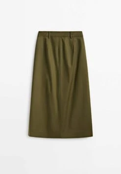 Massimo Dutti A-Line Skirt - Khaki -Massimo Dutti Shop dcfef727dafb450c88b5b2733694a25a
