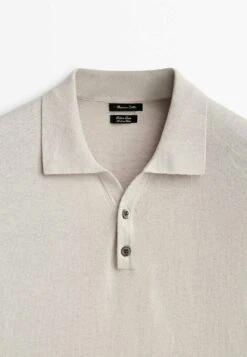 Massimo Dutti With V-Neck And Buttons - Polo Shirt - Beige -Massimo Dutti Shop dd21ecee7e0b4a08a46d2df721831cc6