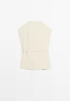 Massimo Dutti V-NECK CROSSOVER WITH BELT - Waistcoat - BEIGE -Massimo Dutti Shop dd3b8fc7007249e6beec2869d54a56c7