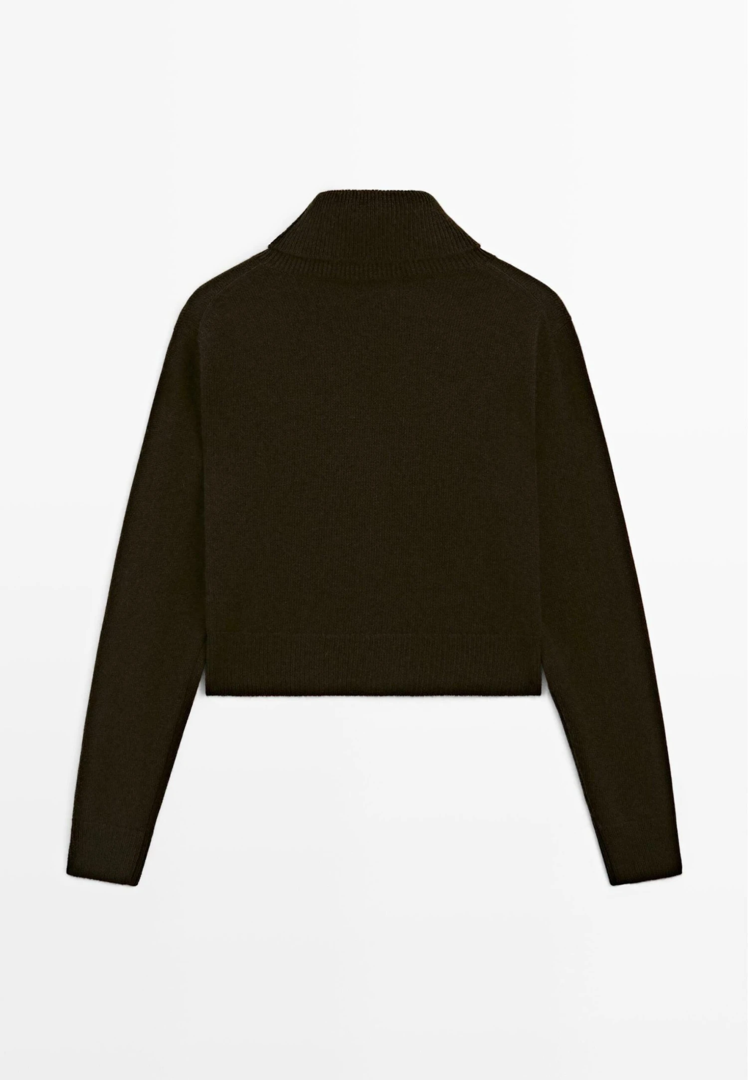 Massimo Dutti SHORT KNIT SWEATER - Jumper - Dark Brown 9 Massimo Dutti SHORT KNIT SWEATER - Jumper - Dark Brown - Image 7