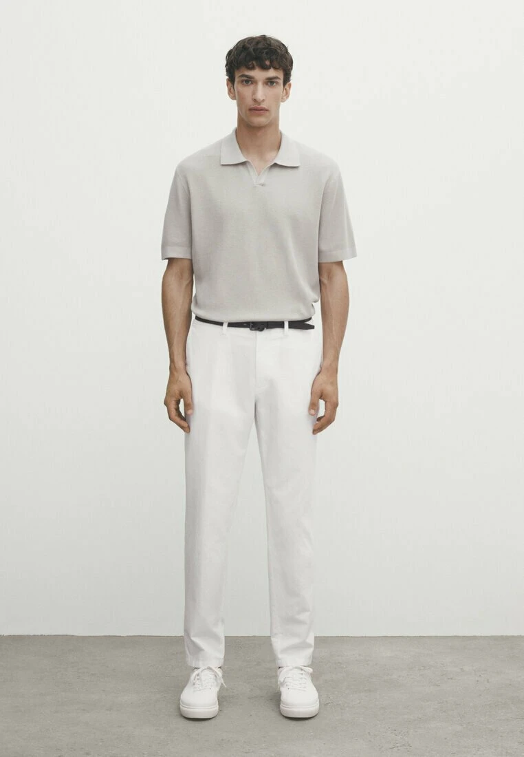 Massimo Dutti Vertical-Textured Micro - Polo Shirt - Beige 4 Massimo Dutti Vertical-Textured Micro - Polo Shirt - Beige - Image 2