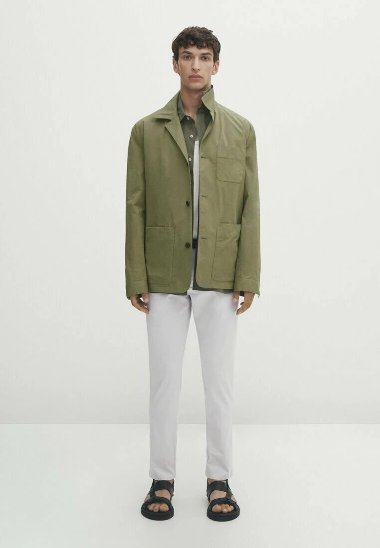 Massimo Dutti Slim-Fit Textured Ottoman- Chinos - Light Grey 4 Massimo Dutti Slim-Fit Textured Ottoman- Chinos - Light Grey - Image 2