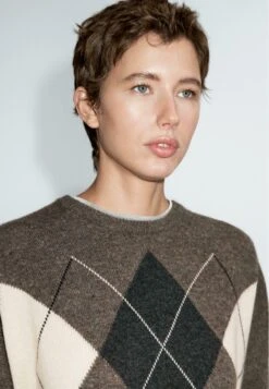 Massimo Dutti ARGYLE PRINT KNIT - Jumper - Mottled Green -Massimo Dutti Shop ddb35c2a0fcd40cf879f4371344a884e