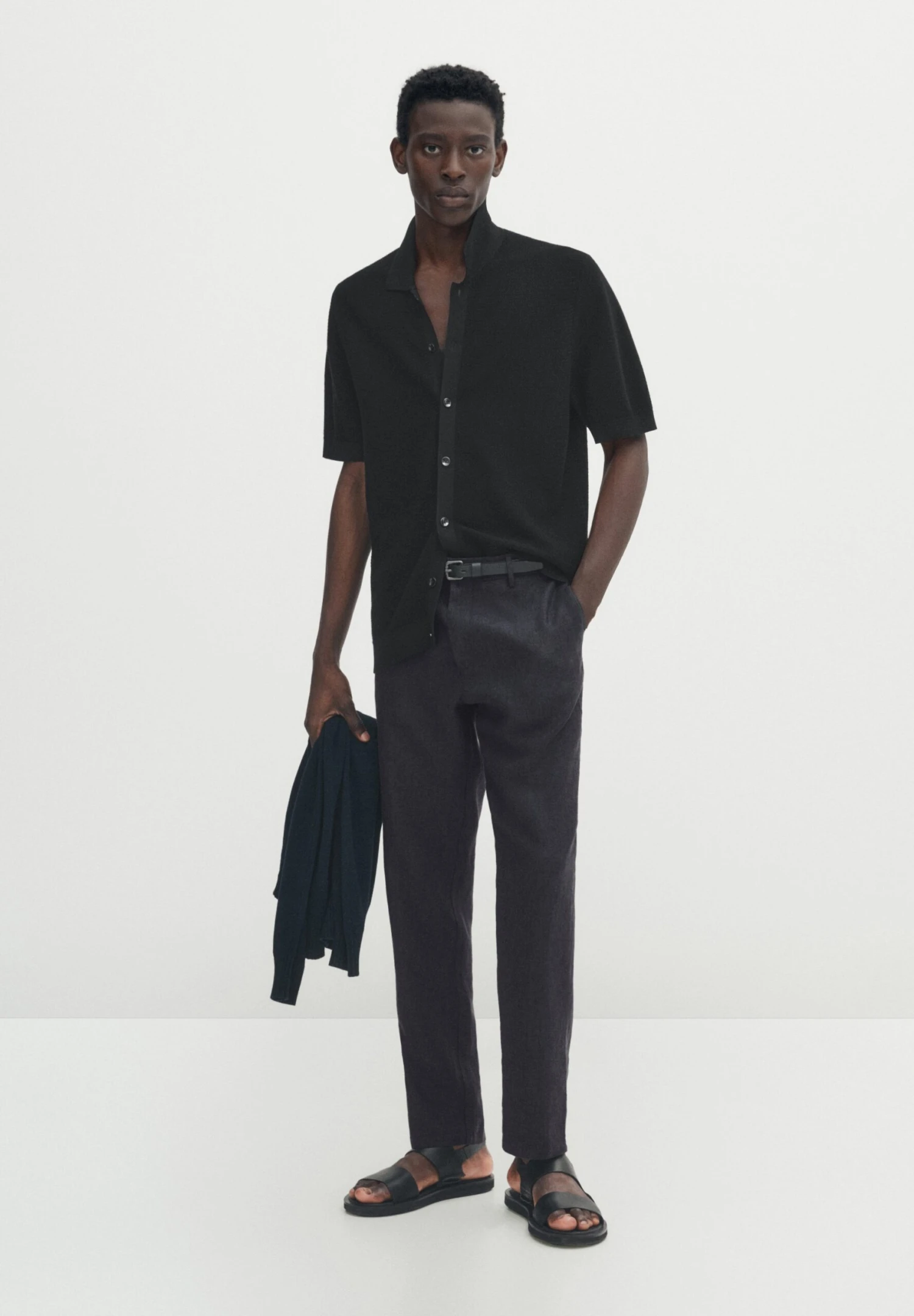 Massimo Dutti Tapered Fit - Chinos - Dark Grey 4 Massimo Dutti Tapered Fit - Chinos - Dark Grey - Image 2