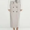 Massimo Dutti Belted Double-Buttoned Midi- A-Line Skirt - Beige 1 Massimo Dutti Belted Double-Buttoned Midi- A-Line Skirt - Beige -Massimo Dutti Shop ddf8516038444903b57a2cb9517de0bc