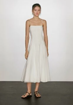 Massimo Dutti FLOWING STRAPPY MIDI - Cocktail Dress / Party Dress - White -Massimo Dutti Shop de1ed0802b94407dad4cb7647d13d1e0