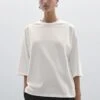 Massimo Dutti OVERSIZE HEAVY WEIGHT - Basic T-shirt - White -Massimo Dutti Shop de479ed2dd7a47c8b9ffac94327091c7