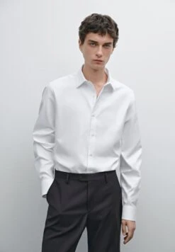 Massimo Dutti SLIM FIT OXFORD COLLAR - Formal Shirt - White