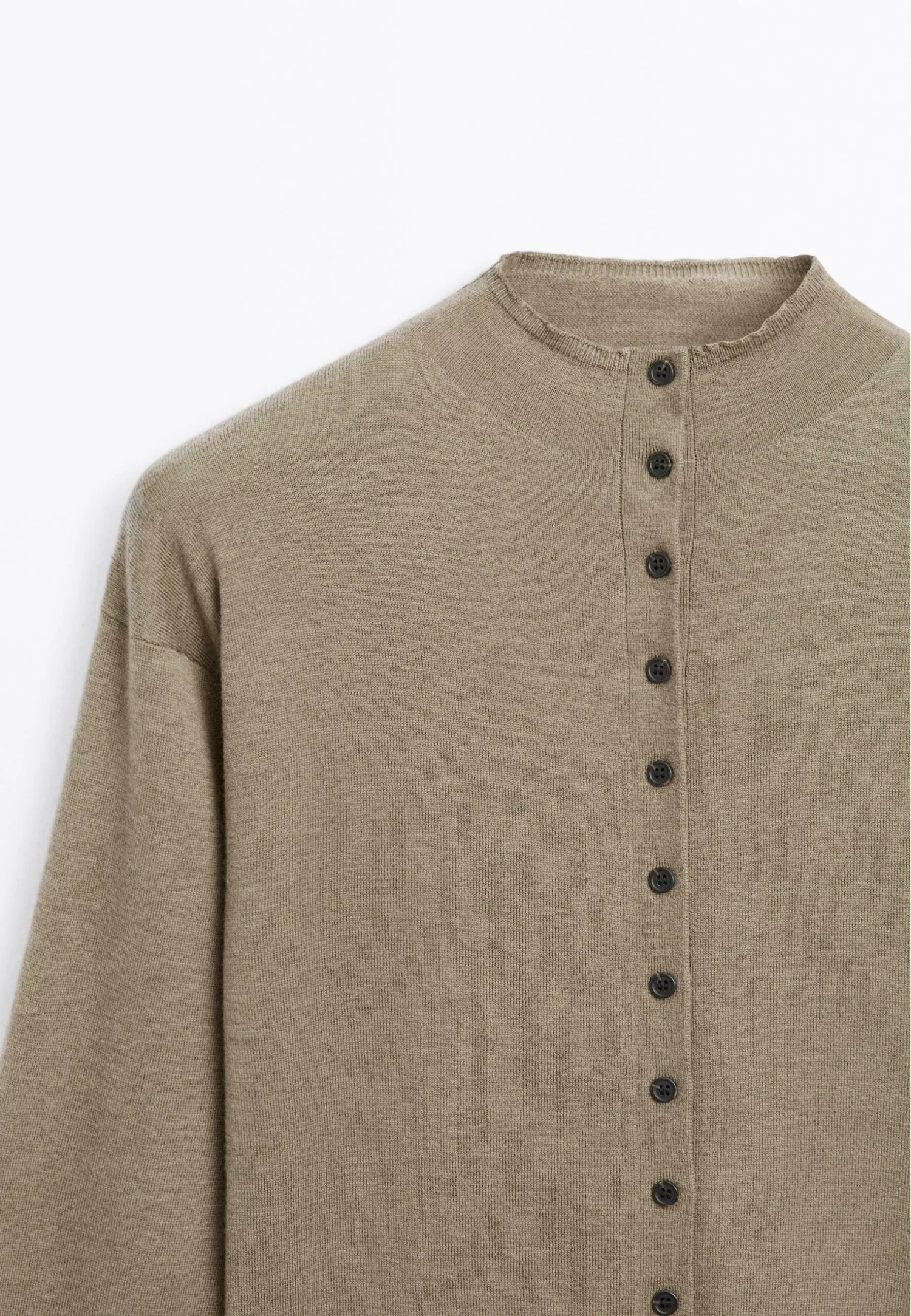 Massimo Dutti BUTTONED WITH MOCK TURTLENECK - Cardigan - Light Green 11 Massimo Dutti BUTTONED WITH MOCK TURTLENECK - Cardigan - Light Green - Image 9