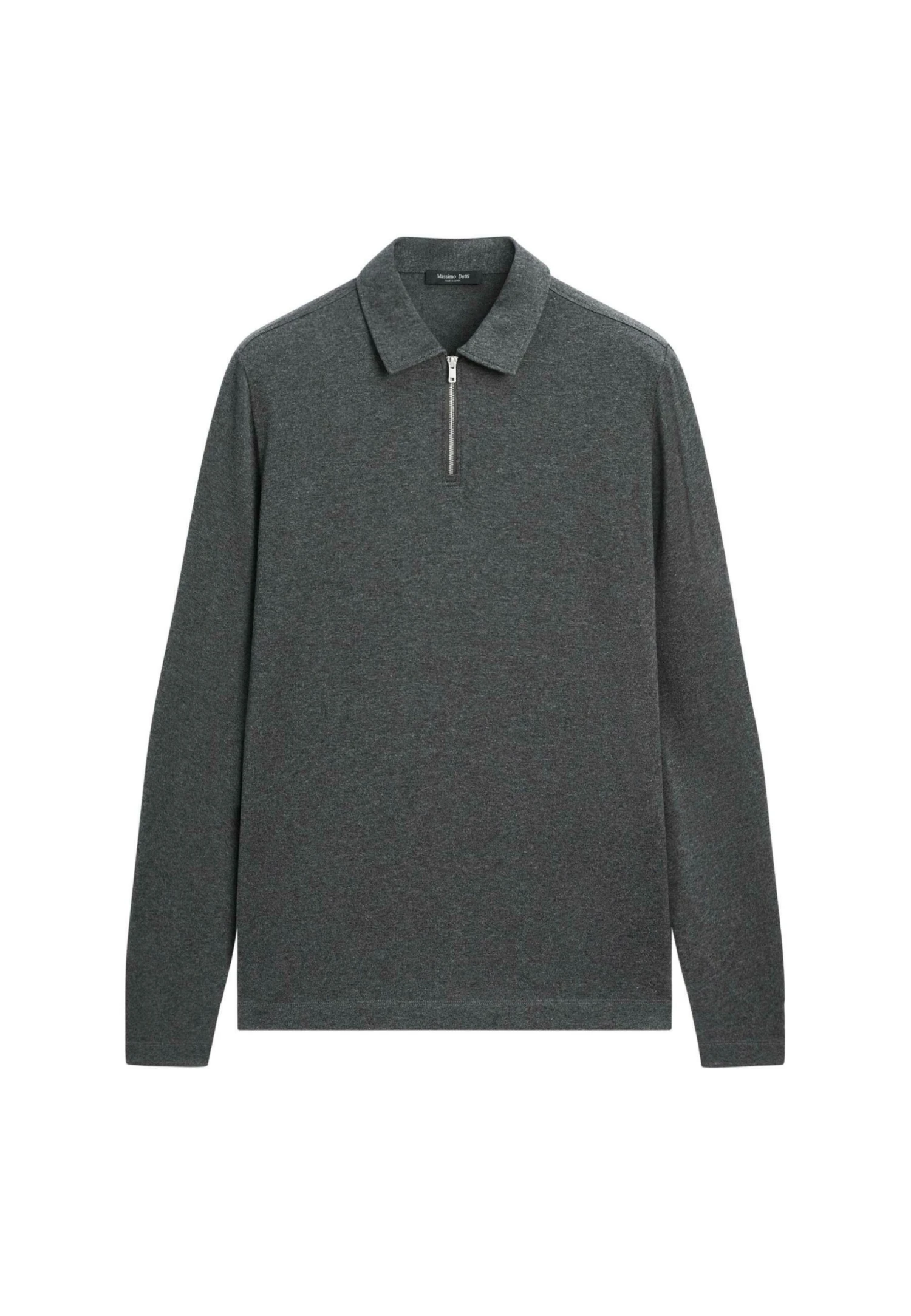 Massimo Dutti LONG SLEEVE POLO SHIRT WITH ZIP-UP COLLAR - Jumper - Grey 7 Massimo Dutti LONG SLEEVE POLO SHIRT WITH ZIP-UP COLLAR - Jumper - Grey - Image 5