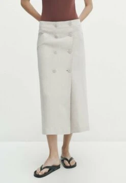 Massimo Dutti Double-Buttoned - Wrap Skirt