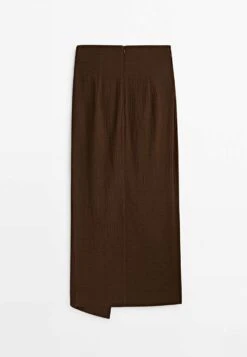 Massimo Dutti Studio -Textured- Wrap Skirt - Brown -Massimo Dutti Shop df2a1525da8a4b039d7a081a946bfc4f