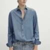 Massimo Dutti Chambray- Shirt - Blue Denim -Massimo Dutti Shop df4c9abf06794d1b9861cfc9aad80444