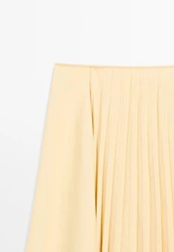 Massimo Dutti MIDI WITH PLANK DETAIL - A-line Skirt - Light Yellow -Massimo Dutti Shop df6324bcca0e4c1493a9b2294ebd5441