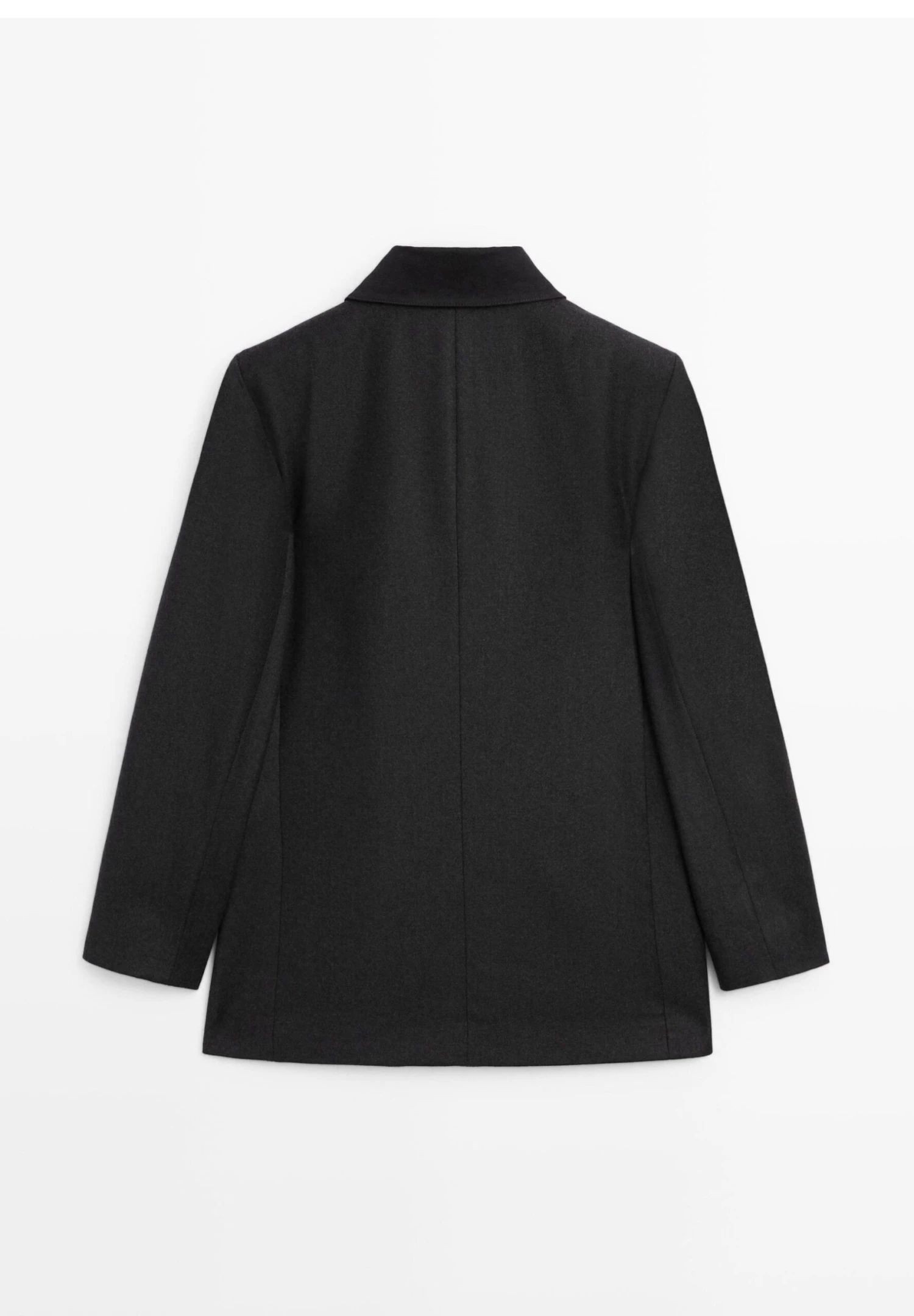 Massimo Dutti CONTRAST COLLAR - Short Coat - Dark Grey 11 Massimo Dutti CONTRAST COLLAR - Short Coat - Dark Grey - Image 9