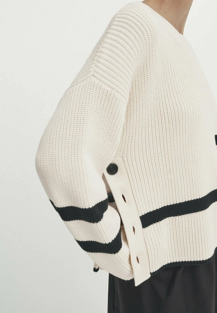 Massimo Dutti Purl With Stripes And Side Buttons - Jumper 4 Massimo Dutti Purl With Stripes And Side Buttons - Jumper - Image 2