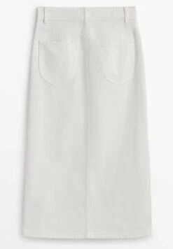 Massimo Dutti High-Waist - Denim Skirt - Beige -Massimo Dutti Shop df8d0a3a05ae48e1a14a364e135a81a9