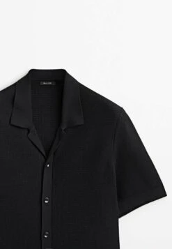 Massimo Dutti Textured With Buttons - Cardigan - Black -Massimo Dutti Shop dfb7f0848b7b4977849cf8f18467ecd5