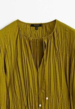 Massimo Dutti Pleated Midi With Drawstrings - Day Dress -Massimo Dutti Shop e00b506287d1420eb237dc2f3746f665