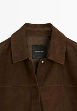 Massimo Dutti OVERSHIRT - Leather Jacket - Mottled Brown -Massimo Dutti Shop e00e6953c88c45ed89b5ad61788fccd0