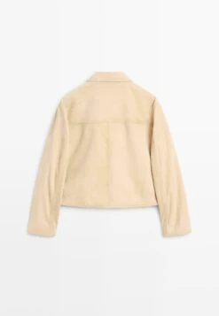 Massimo Dutti SHORT - Leather Jacket - Beige -Massimo Dutti Shop e010cf799318433180700239c0a9c0f5