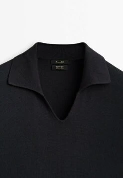 Massimo Dutti Milano Short Sleeve- Polo Shirt - Blue Black Denim -Massimo Dutti Shop e08135a8836543dd87e74846fc0006c9