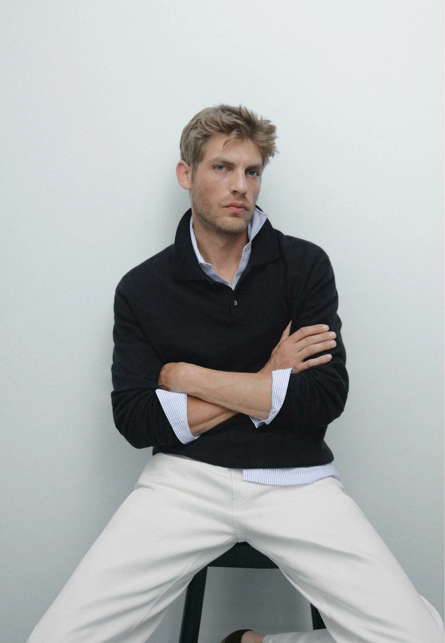 Massimo Dutti CASHMERE LONG SLEEVE POLO COLLAR - Long Sleeved Top - Dark Blue 7 Massimo Dutti CASHMERE LONG SLEEVE POLO COLLAR - Long Sleeved Top - Dark Blue - Image 5