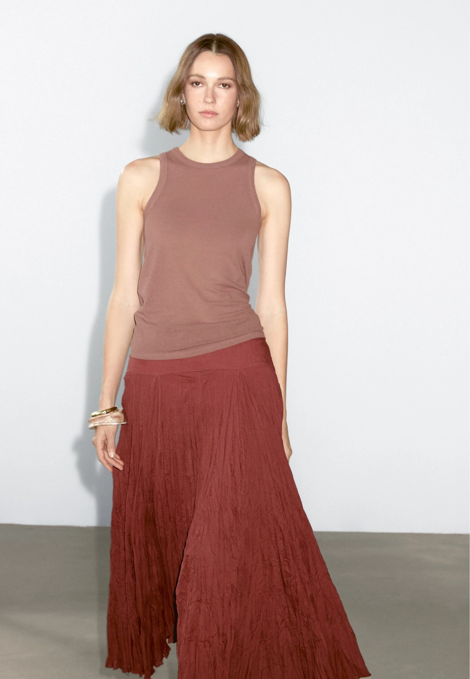 Massimo Dutti LIGHTWEIGHT HALTER NECK - Basic T-shirt - Mottled Pink 3 Massimo Dutti LIGHTWEIGHT HALTER NECK - Basic T-shirt - Mottled Pink