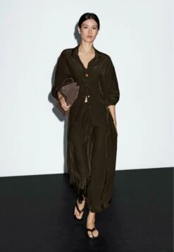 Massimo Dutti FLOWING FLARED - Maxi Skirt - Mottled Dark Brown -Massimo Dutti Shop e0b8b2743be54a99b39336a4c735ba83