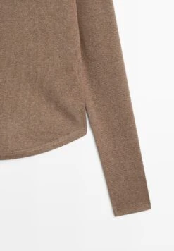 Massimo Dutti LONG SLEEVE WITH ROUNDED HEM - Long Sleeved Top - Light Brown -Massimo Dutti Shop e109d5ae7e6e4e438259436d07265197
