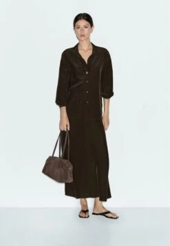 Massimo Dutti FLOWING FLARED - Maxi Skirt - Mottled Dark Brown -Massimo Dutti Shop e15423547b3d46feadc1bab63a1307e2