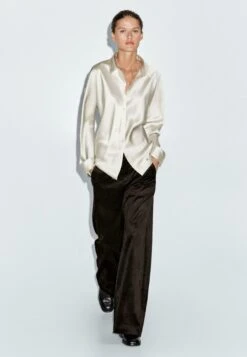 Massimo Dutti Trousers - Mottled Dark Brown