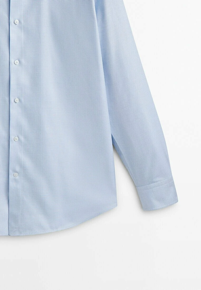 Massimo Dutti Easy Iron Micro Check Slim Fit - Formal Shirt - Light Blue 6 Massimo Dutti Easy Iron Micro Check Slim Fit - Formal Shirt - Light Blue - Image 4