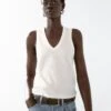 Massimo Dutti V-NECK SLEEVELESS - Basic T-shirt - WHITE 1 Massimo Dutti V-NECK SLEEVELESS - Basic T-shirt - WHITE -Massimo Dutti Shop e1a7f84961ef42c19d653f05955bc7e4