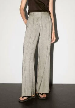 Massimo Dutti CHECK PRINT - Trousers - Beige