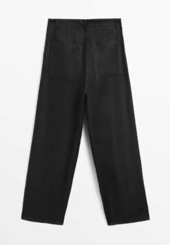 Massimo Dutti WIDE-LEG MID-RISE - Trousers - Black -Massimo Dutti Shop e1fd13f6427d46fa949ea91cda1b329a